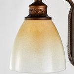 Bild in Gallery-Viewer laden, Antique bronze amber glass wall sconce
