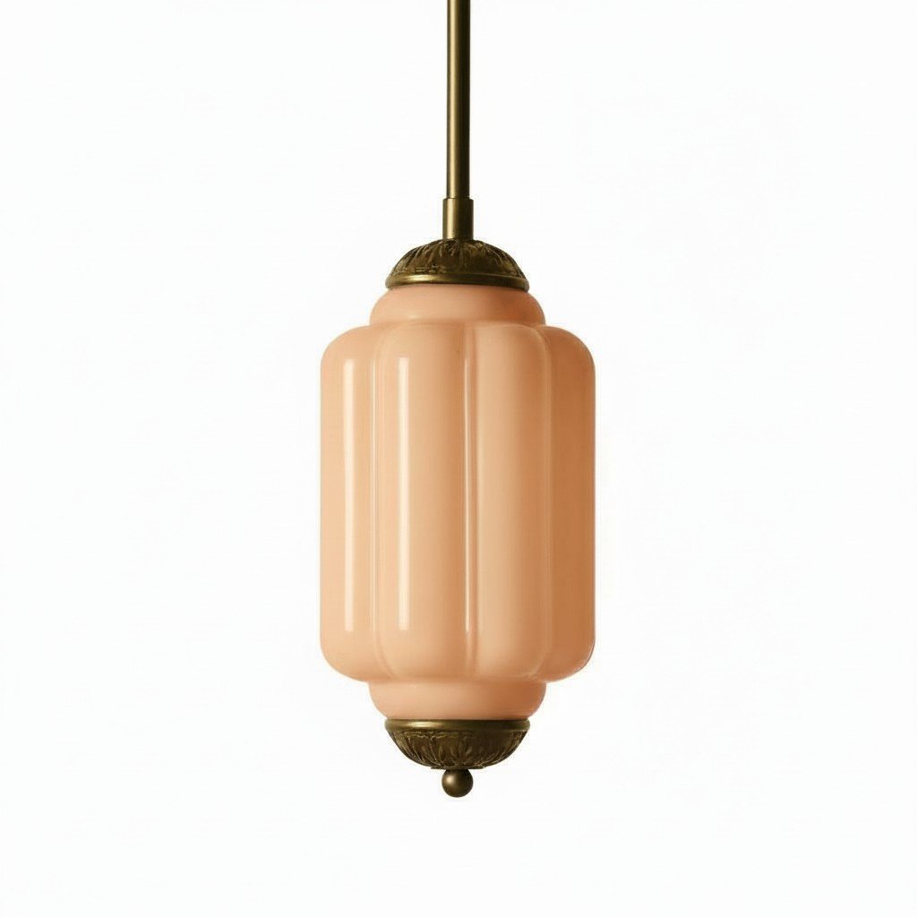 Lámpara colgante Eloise de vidrio lechoso festoneado de inspiración vintage: lámpara de acento moderna para cocina y dormitorio.