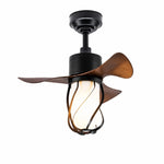 Cargar imagen en el visor de la Galería, 22 inch black downrod ceiling fan light with enclosed shade and remote