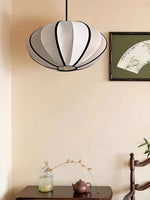 Bild in Gallery-Viewer laden, Black Metal White Fabric Plug-In Swag Pendant