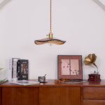 Charger l'image dans la visionneuse de galerie, Amber Floral Glass Brass Swag Pendant