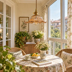 Charger l'image dans la visionneuse de galerie, Vintage Snowflake and Striped Glass Pendant Lamp