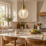 Load image into Gallery viewer, Crackle Glass Globe Pendant Light