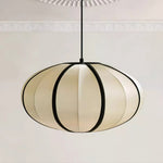 Bild in Gallery-Viewer laden, Black Metal White Fabric Plug-In Swag Pendant