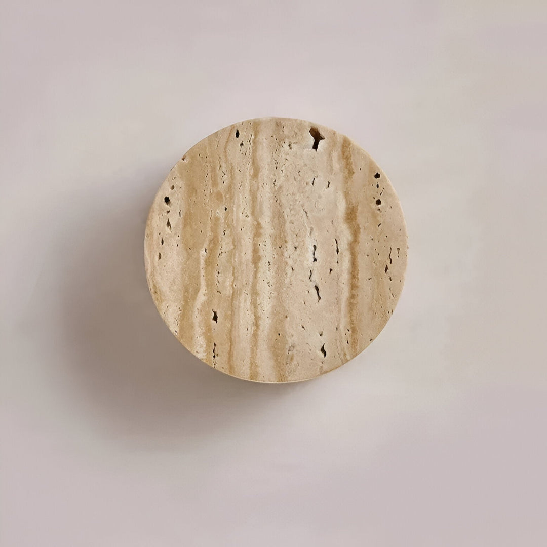 Japanische Wabi Sabi Natürliche Travertin Stein Wandleuchte