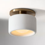 Charger l&#39;image dans la visionneuse de galerie, Cerova Modern Porcelain Flush Mount Ceiling Light– Elegant Ivory Shade
