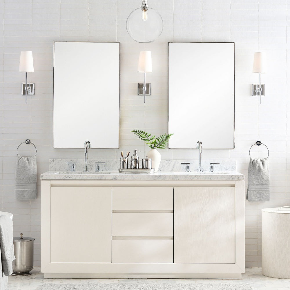 Lámpara de pared Rowan con pantalla de lino blanco elegante – Lámpara de pared retro de metal para dormitorio y pasillo