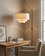 Charger l'image dans la visionneuse de galerie, Tiered Fabric Wood Plug-In Swag Pendant
