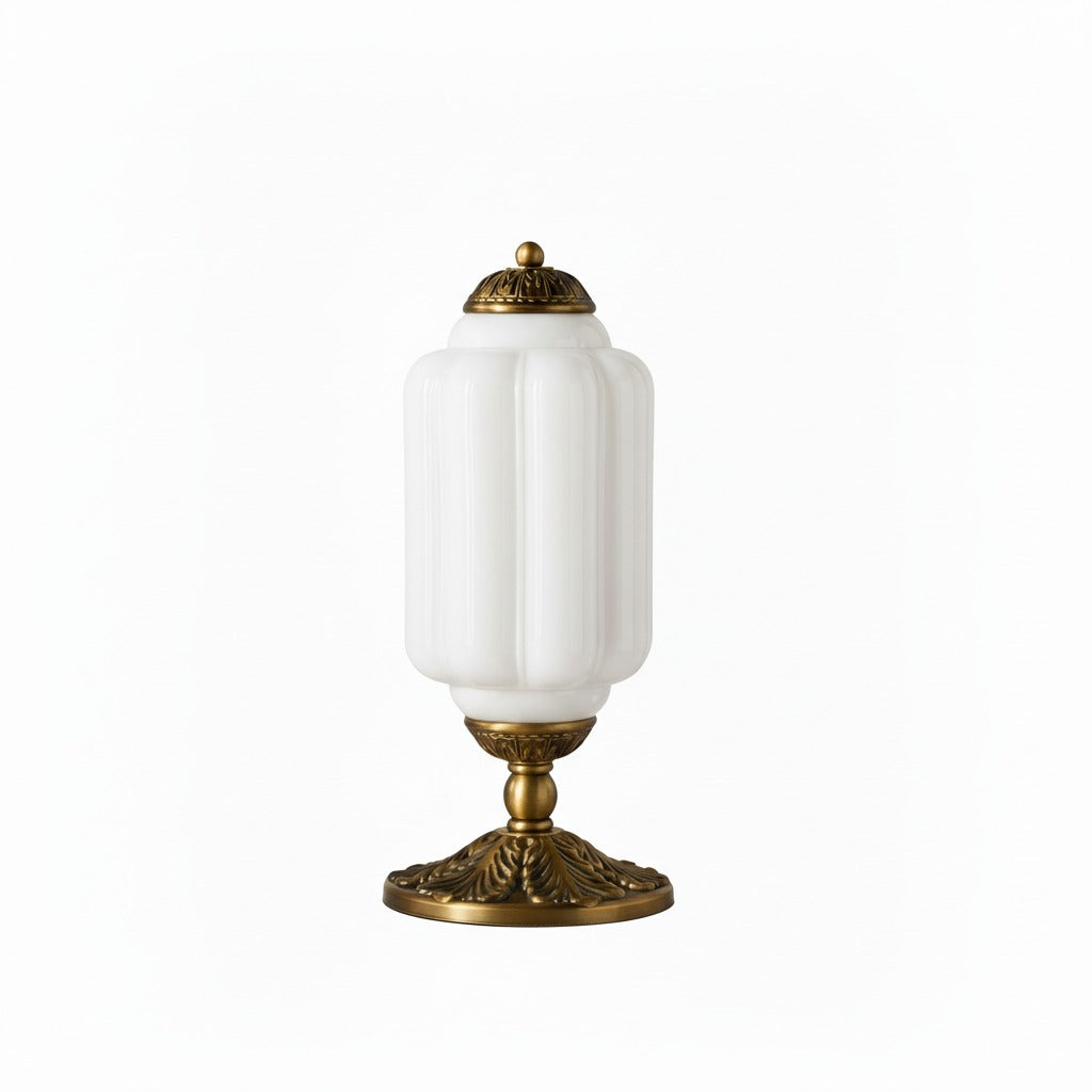 Eloise Muschelschalen-Glasschirm Vintage-inspirierte Tischlampe für Schlafzimmer und Wohnzimmer Akzentbeleuchtung