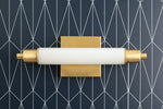 Load image into Gallery viewer, Ornato Luxe Modern Vanity Sconce - Art Deco Wall Light with Cylinder Shade
