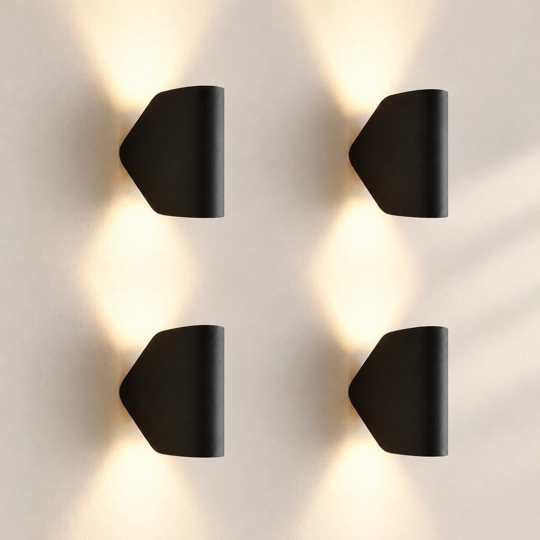 Textured Rim Pointed Shade Aluminium Wall Light