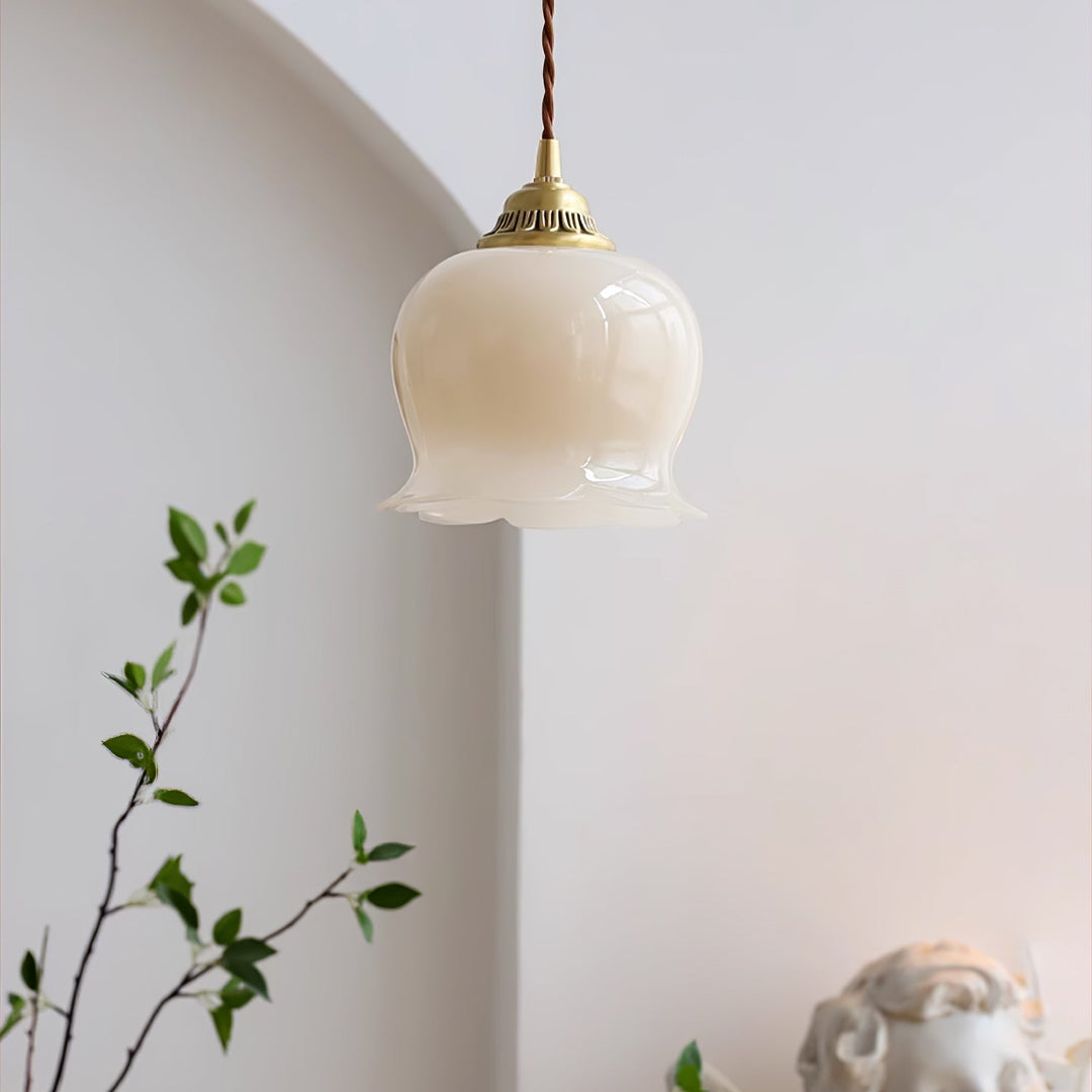 Brass Resin Petal Plug-In Pendant