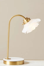 Load image into Gallery viewer, Revalis Glass Flower Task Lamp – Modern Frosted Petal Lighting
