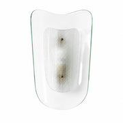 Clear glass wall sconce on a white background