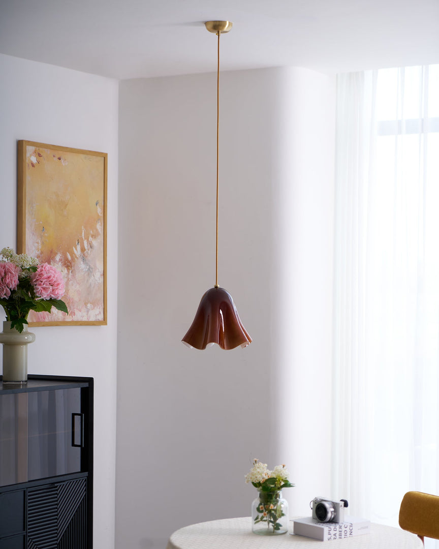 Bellina Wave-Edge Glass Pendant Lamp — Organic Contemporary Style for Dining & Living
