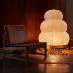 Load image into Gallery viewer, Japanese Wabi Sabi White Rice Paper Table Lamp