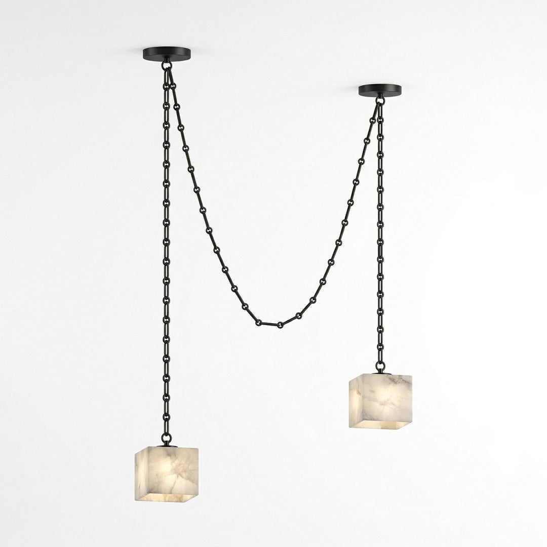 Frosted Alabaster Multi-Light Hardwired Chandelier