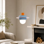 Load image into Gallery viewer, Sea salt blue pendant light in a living room corner