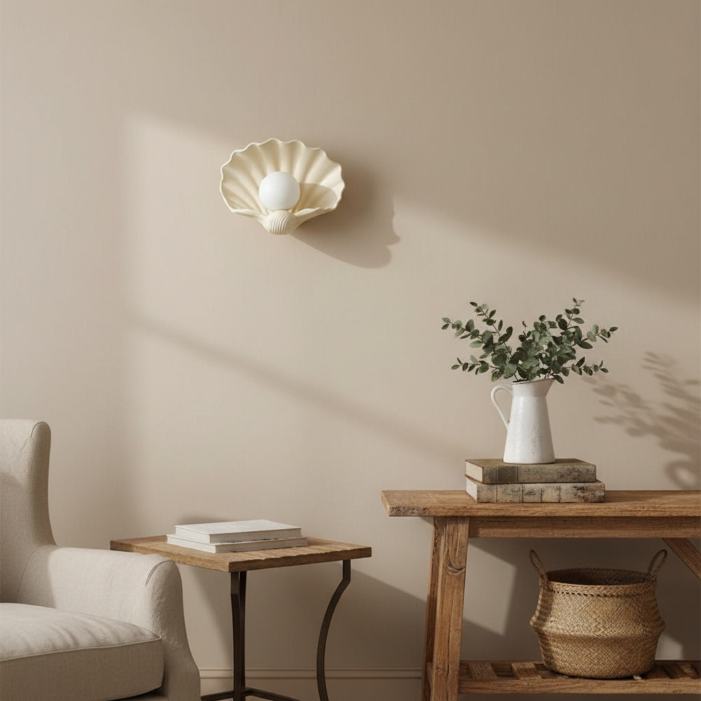 Nautris Shell Wall Lamp - Vintage Resin Lamp for Living Room