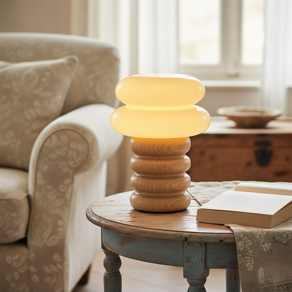 Lampe de table d'appoint dôme géométrique Auralume - Design scandinave pour bureau de lecture ou coin salon