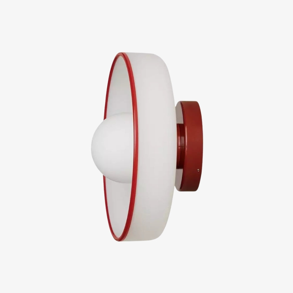 Kalo Versatile Glass Disc Modern Wall/Ceiling Fixture with Color-Accent Rim for Living Spaces