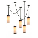 Bild in Gallery-Viewer laden, Cream Alabaster Chain Hardwired Pendant Light
