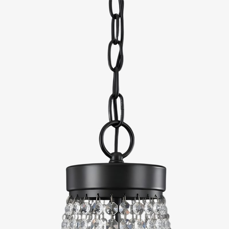 Lámpara de araña de cristal con estructura metálica moderna Crystallis - Iluminación lujosa para sala de estar