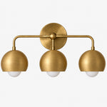 Cargar imagen en el visor de la Galería, Open Rim Globe Shade Raw Brass Vanity Light
