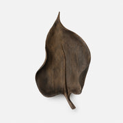 Large sculptural wooden leaf wall decor, 53 by 35 by 6 centimeters
