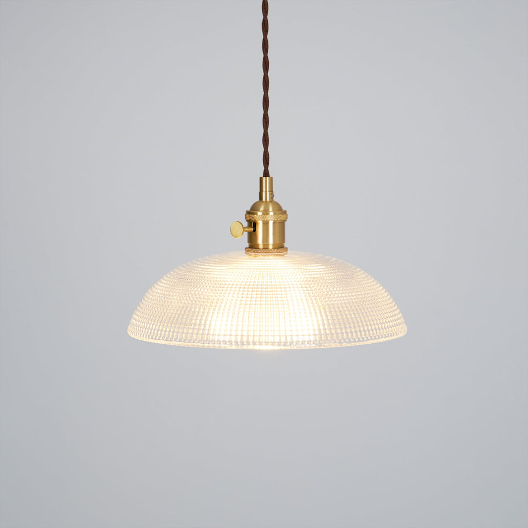 Polished Brass Domed Glass Plug-In Pendant