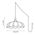Bild in Gallery-Viewer laden, Scalloped Abaca Woven Plug-In Swag Pendant