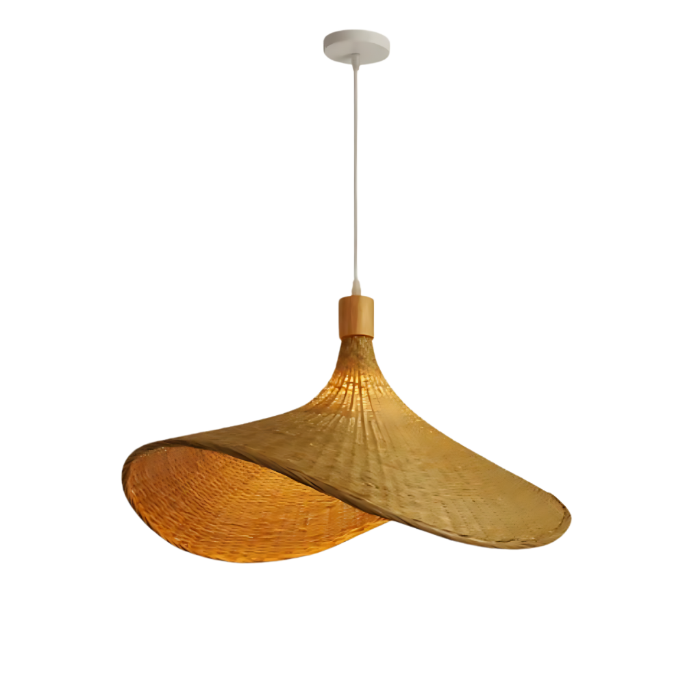 Rustikaler Raphia Charme Rattan-Leuchte