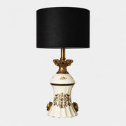 Ornate gold motif ceramic table lamp with dimmer switch