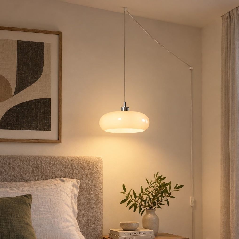 Potivus Sculptural Glass Plug-In Pendant Light