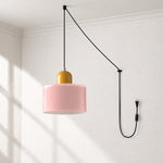 Bild in Gallery-Viewer laden, Mid‑Century Macaron Plug‑in Swag Pendant Light - Colorful Shade Hanging Lamp for Home Decor