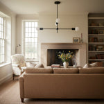 Load image into Gallery viewer, Mobilux Line Black and Brass Chandelier - Contemporary Globe Ceiling Hanging Light

