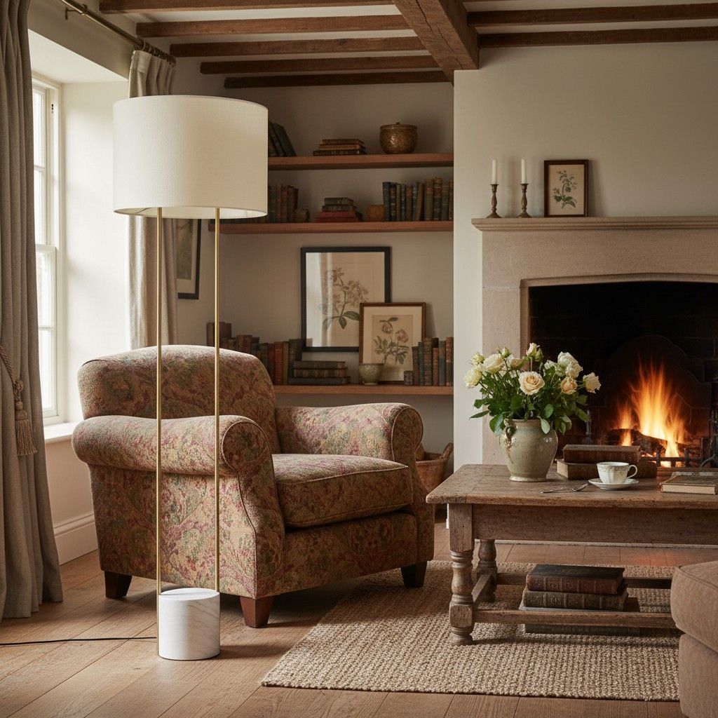 Luma Industrielle Moderne Tisch- und Stehlampe mit Weichem Stoffschirm – Zeitgenössische Beleuchtung für Zuhause und Büro