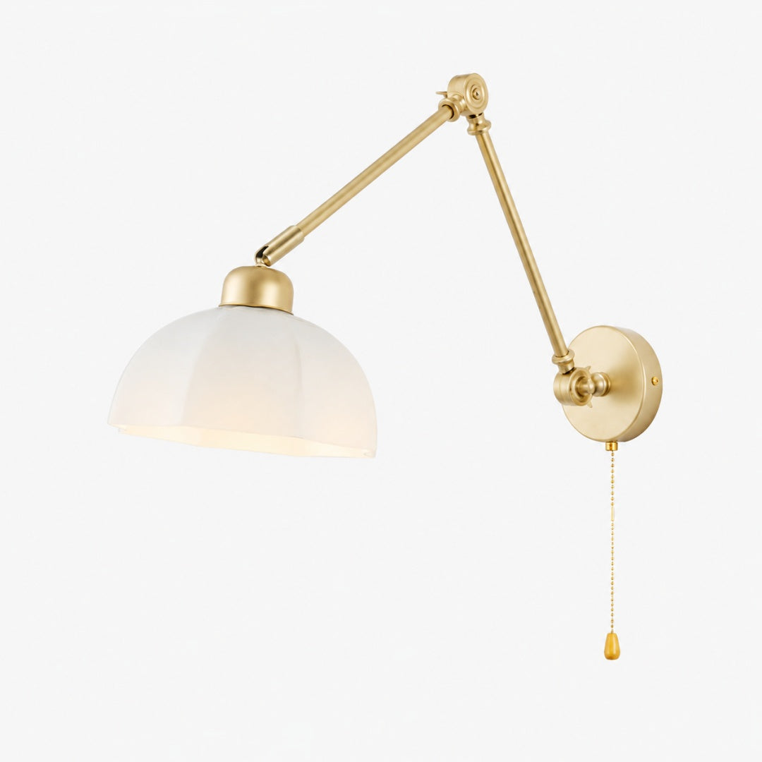 Swing Arm Milk Glass Wall Lamp