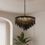 Load image into Gallery viewer, Aurevon Crystal Prism Metal Frame Modern Ceiling Chandelier for Home and Hotel