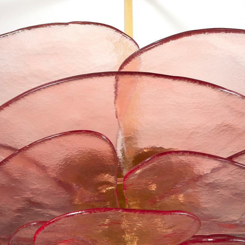 Lotus Leaf Layered Glass Chandelier