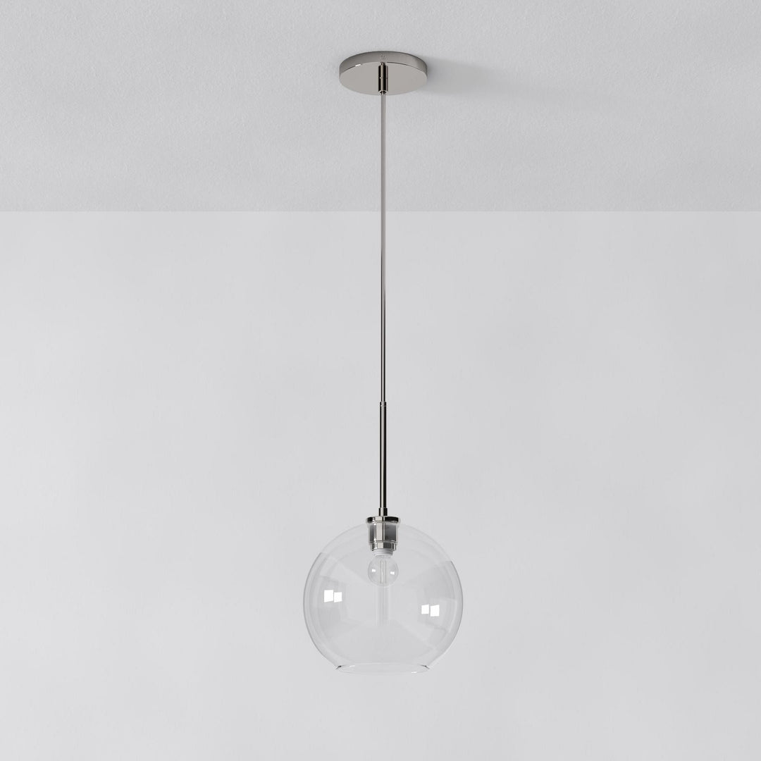 Lámpara colgante Selvion con forma de globo escultural: moderna lámpara colgante de cristal con un diseño elegante.