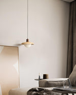 Charger l'image dans la visionneuse de galerie, Wood-Tone Metal Glass Plug-In Pendant