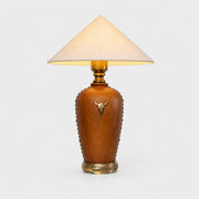 Off-white shade wood table lamp