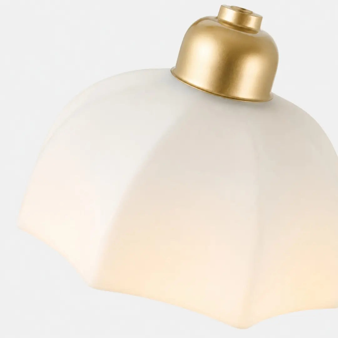 Milk glass shade detail