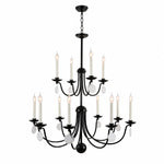 Cargar imagen en el visor de la Galería, Multi-Layer Black Candle Staircase Chandelier