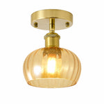 Bild in Gallery-Viewer laden, Cognac glass flush mount ceiling light
