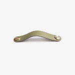 Load image into Gallery viewer, Cowhide leather and brass cabinet pull handle color and size option