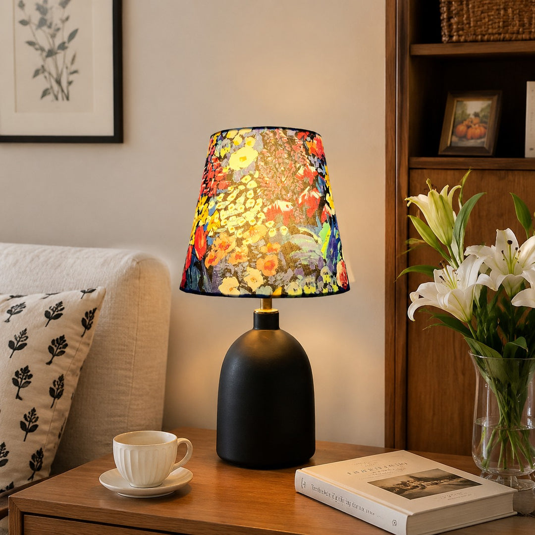 Liberty Stoff Blumen Keramik Tischlampe