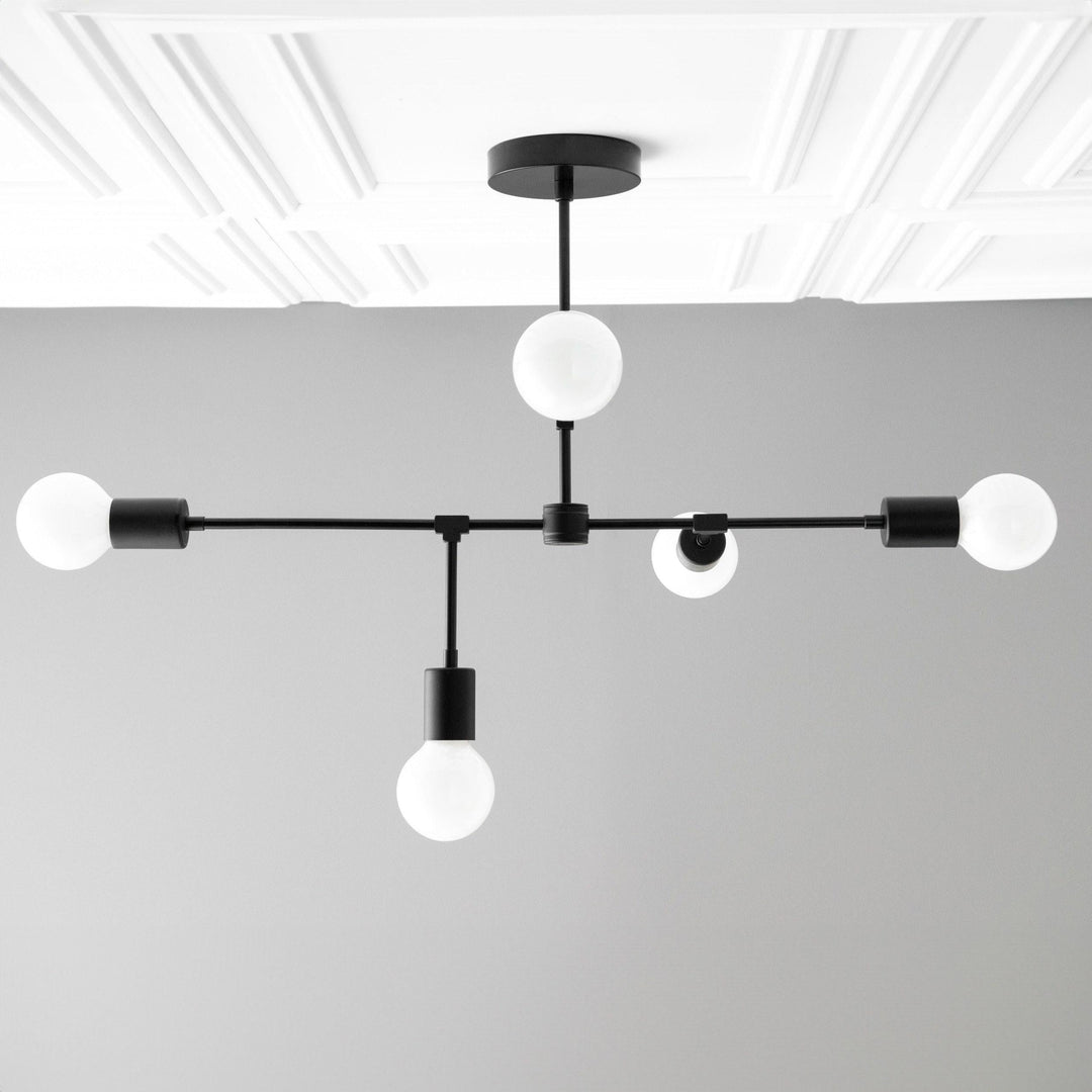 Lustre Mobilux Line 5 lumières - Plafonnier moderne pour salle à manger