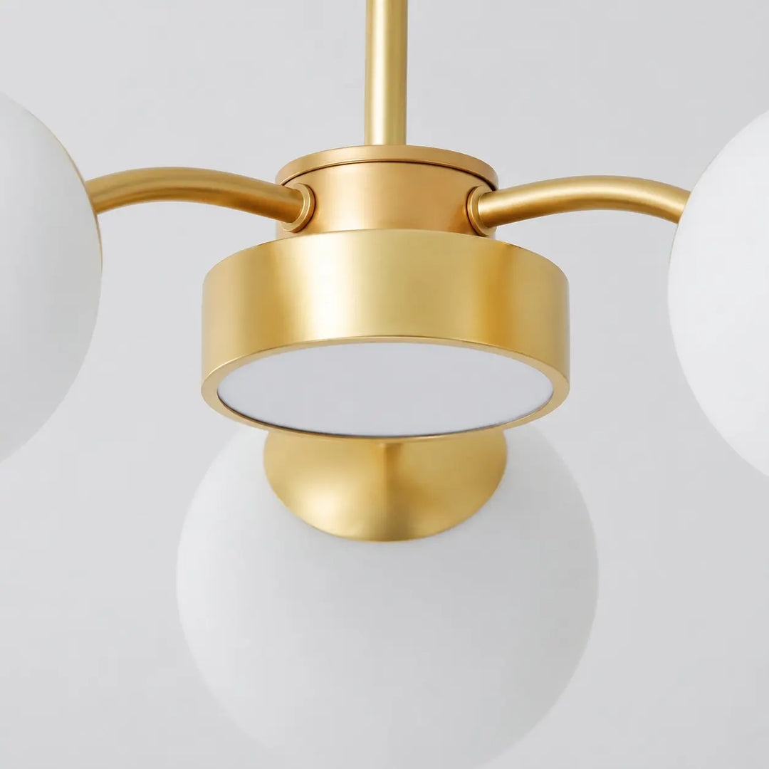 Gold central hub and curved arm detail